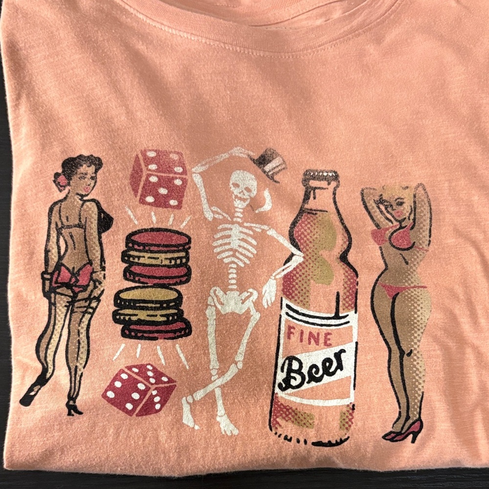 Lucky Brand Coral Graphic Tee with Fun Design